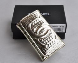 Replica Chanel 20325 Grid pattern CC Logo Tri-Fold Light Silver Wallet